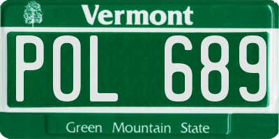 VT license plate POL689