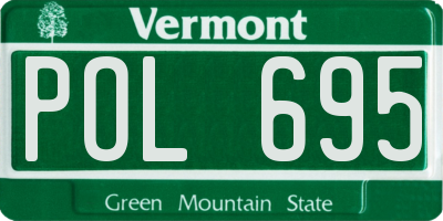 VT license plate POL695