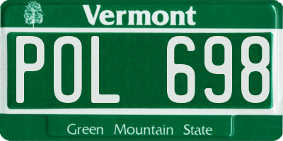 VT license plate POL698