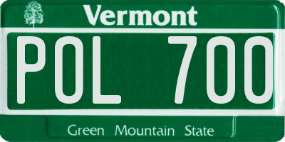 VT license plate POL700