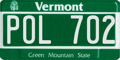 VT license plate POL702