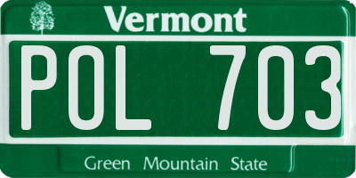 VT license plate POL703