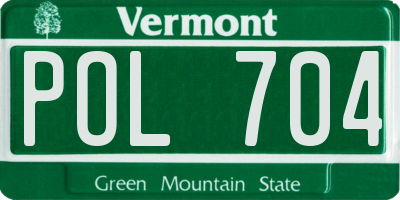 VT license plate POL704
