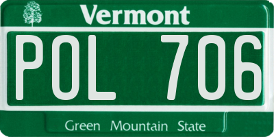 VT license plate POL706