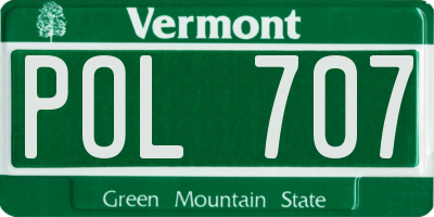 VT license plate POL707