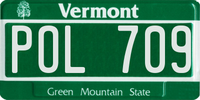VT license plate POL709