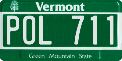 VT license plate POL711