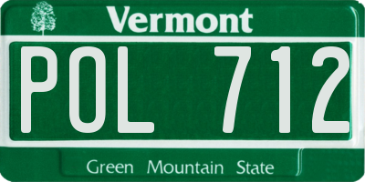 VT license plate POL712