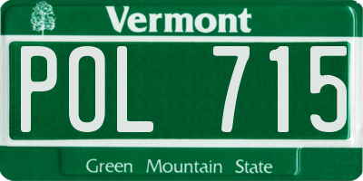 VT license plate POL715
