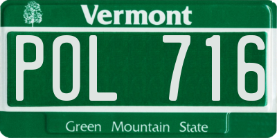 VT license plate POL716