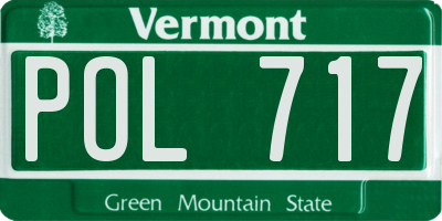 VT license plate POL717