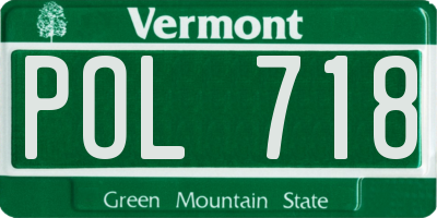 VT license plate POL718