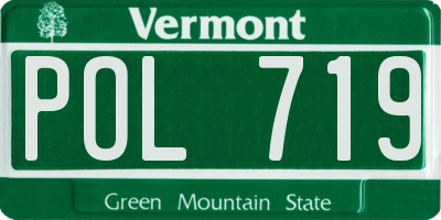 VT license plate POL719