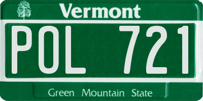 VT license plate POL721
