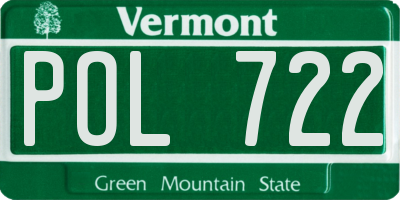VT license plate POL722