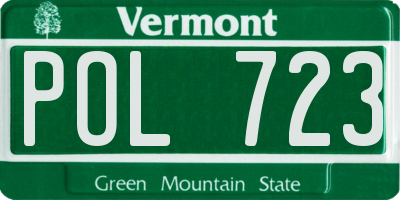 VT license plate POL723