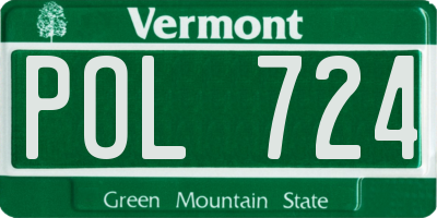 VT license plate POL724