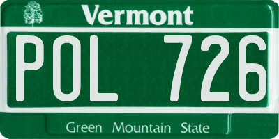 VT license plate POL726