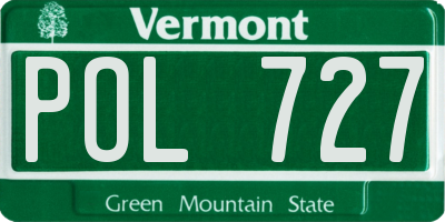 VT license plate POL727