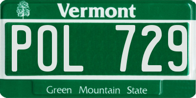 VT license plate POL729