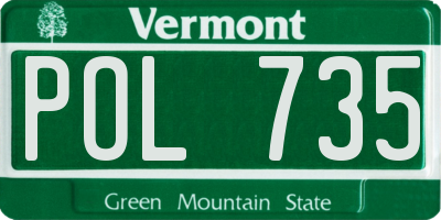 VT license plate POL735
