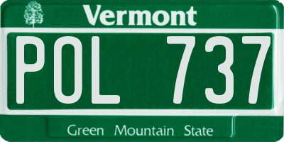VT license plate POL737