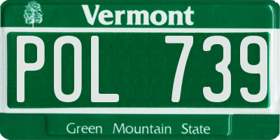 VT license plate POL739