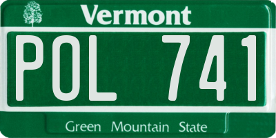 VT license plate POL741