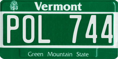VT license plate POL744