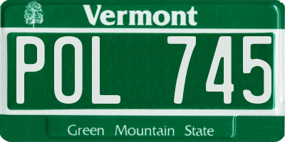 VT license plate POL745