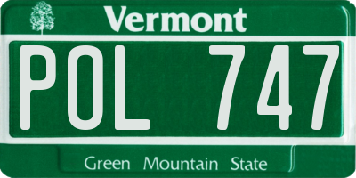 VT license plate POL747