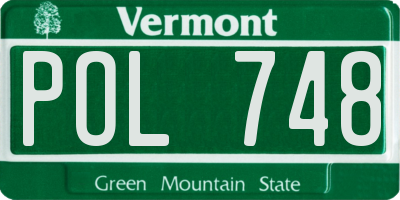 VT license plate POL748