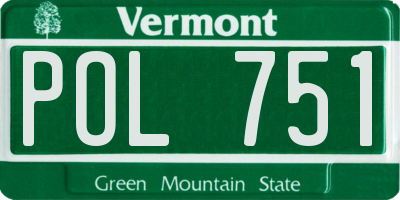 VT license plate POL751