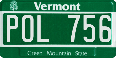 VT license plate POL756