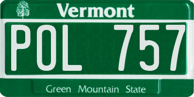 VT license plate POL757
