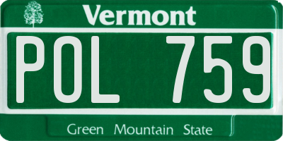 VT license plate POL759