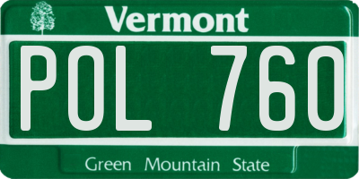 VT license plate POL760