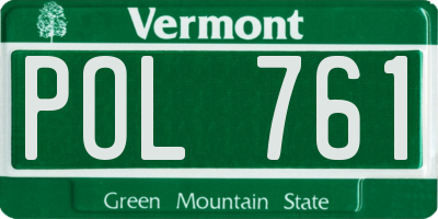 VT license plate POL761