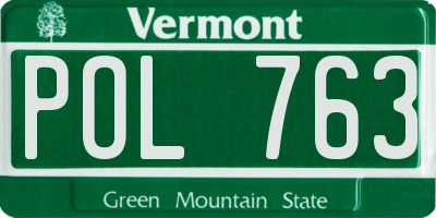 VT license plate POL763