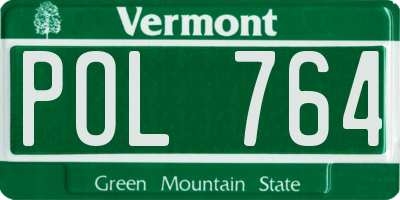 VT license plate POL764