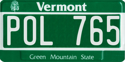 VT license plate POL765