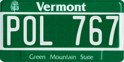 VT license plate POL767