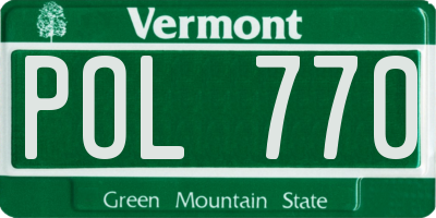 VT license plate POL770