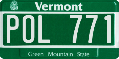 VT license plate POL771