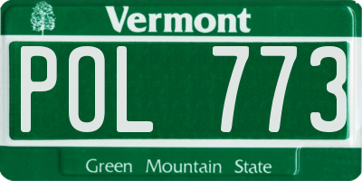 VT license plate POL773