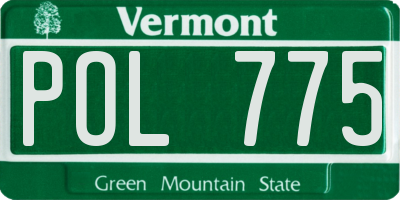 VT license plate POL775