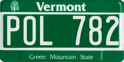 VT license plate POL782