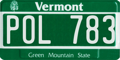 VT license plate POL783