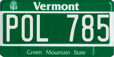 VT license plate POL785