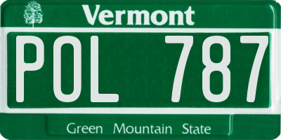 VT license plate POL787